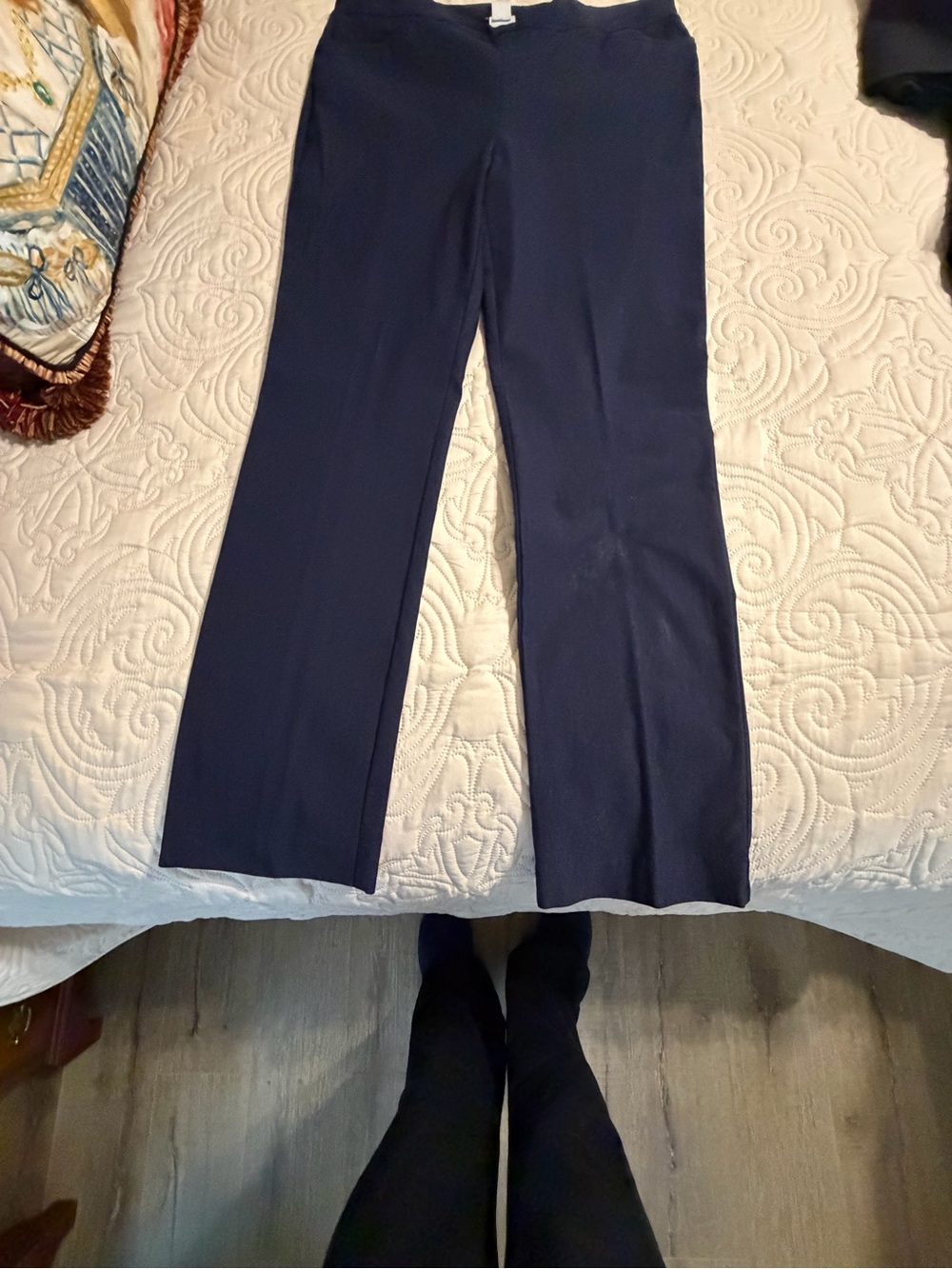 Chico's Navy Wide-Leg Ponte Pants